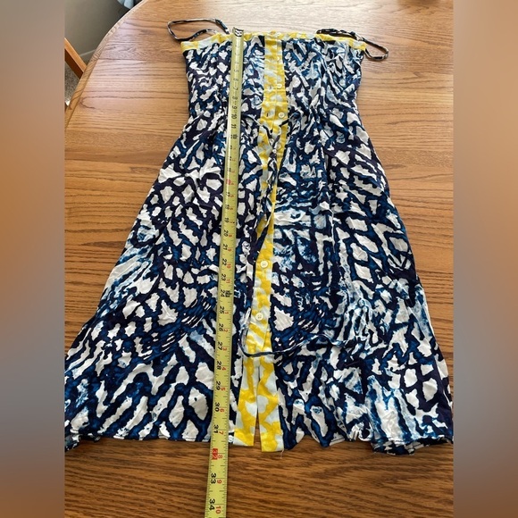 Rachel Rachel Roy Blue & Yellow Abstract Print Button Up Dress Size Small - Picture 11 of 11